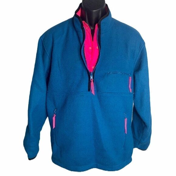 Vintage Pedoni Reversible Sweatshirt S Blue Pink - Picture 2 of 8